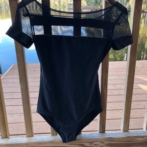 Discount dance black dance leotard